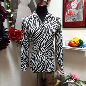 LIZ BAKER ANIMAL PRINT BLOUSE